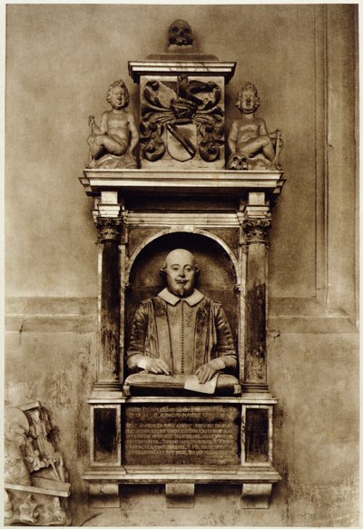 Buste van William Shakespeare en inscriptie door Unbekannt