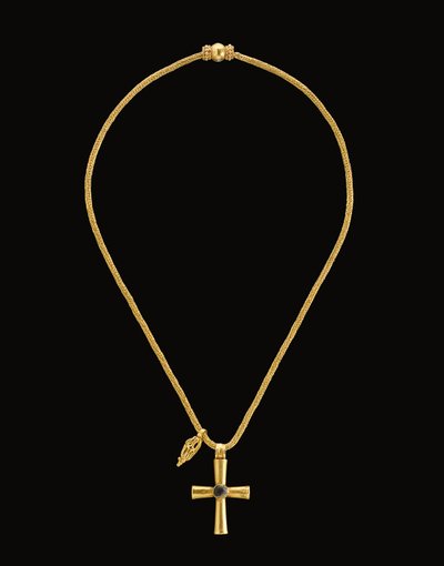 Byzantijns Gouden en Glazen Kruis, ca. 5e-7e eeuw door Unbekannt