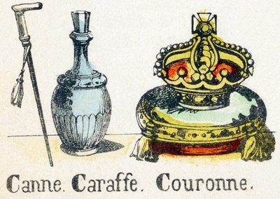 C - Stok Karaf Kroon - Alfabet - Kindervermaak - Beeld van Epinal, populaire serie ca. 1890 (illustratie) door Unbekannt