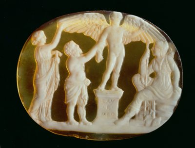 Camee van Icarus en Daedalus met Persephone en Artemis door Unbekannt