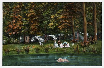 Kamperen in de VS, ca. 1910 door Unbekannter Künstler
