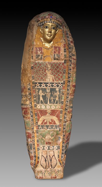 Cartonnage mummiekist, Late Ptolemeïsche Dynastie tot Vroege Romeinse Rijk, ca. 50 v.Chr.-50 n.Chr. door Unbekannt