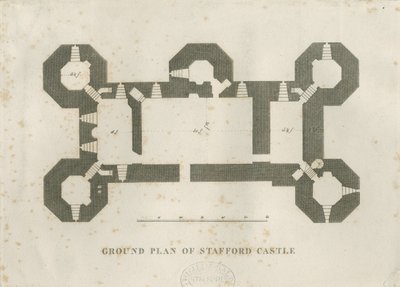 Kasteel Kerk - Stafford Kasteel: gravure, nd [19e eeuw] door Unbekannt