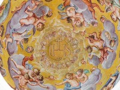 Plafondfresco, Mausoleum van de Habsburgers, Graz, Stiermarken, Oostenrijk, Europa door Unbekannter Künstler