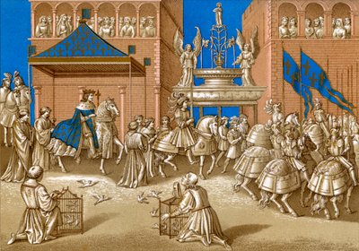 Charles VII - portret van de Franse koning te paard die Parijs binnenrijdt door Unbekannter Künstler