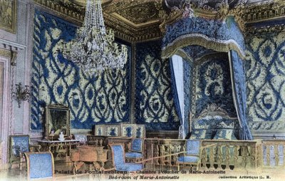 Chateau de Fontainebleau: slaapkamer van koningin Marie Antoinette (1755-1793) - Ansichtkaart eind 19e-20e eeuw door William M. Timlin