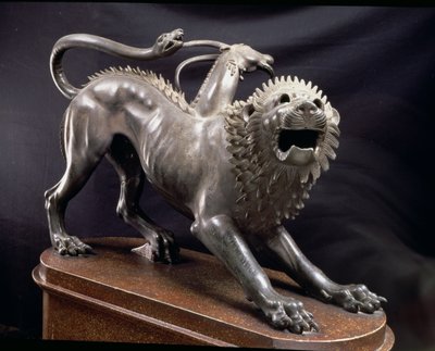 Chimaera van Arezzo of de Chimaera gewond door Bellerophon, Etruskisch, 380-360 voor Christus door Unbekannt