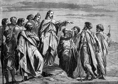 Christus zendt de apostelen uit - Bijbel door Unbekannter Künstler