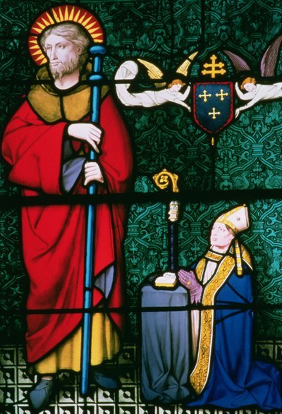 Christus met een knielende bisschop door Unbekannt