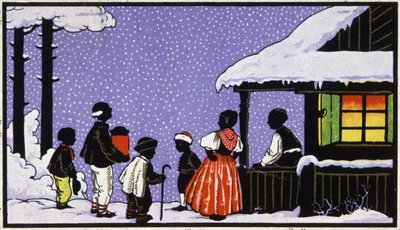 Kerstfeest in een dorp in Oostenrijk, ca. 1910 door Unbekannter Künstler