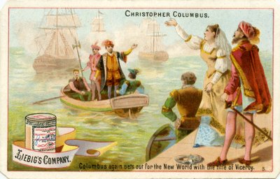 De tweede reis van Christoffel Columbus over de Atlantische Oceaan door Unbekannter Künstler