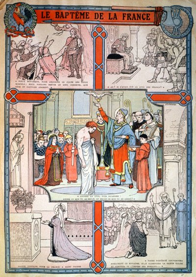 Doop van Clovis door Sint Remi in Reims, ca. 1930 door Unbekannter Künstler