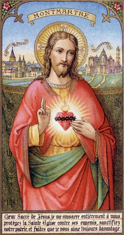 Wijding van het menselijk ras in de Sacre Coeur in Montmartre door Unbekannter Künstler