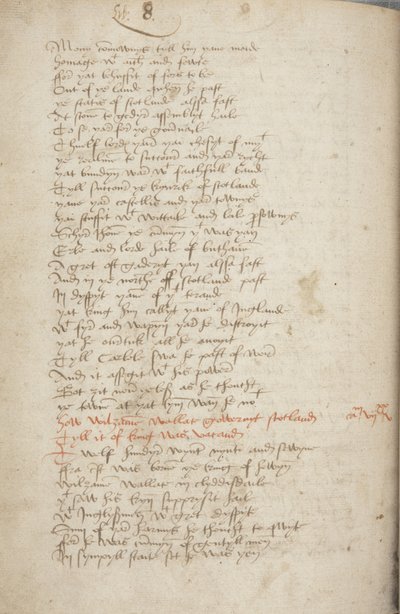 Kopie van de Kroniek van Andrew of Wyntoun, Fol 319 verso (detail), ca. 1550 door Unbekannt