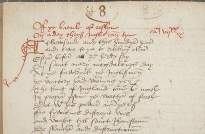 Kopie van de Kroniek van Andrew of Wyntoun, Fol 325 verso (detail), ca. 1550 door Unbekannt