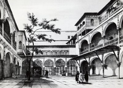 Binnenplaats van het Kasbah-fort in Algiers door J.B. and Brown J. Rowbotham