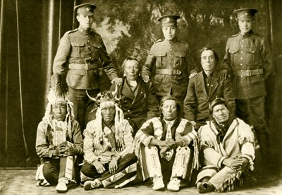 Cree First Nations Canadezen tijdens de Eerste Wereldoorlog door Unbekannter Künstler