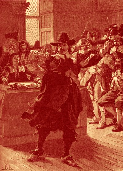 Cromwell spreekt het lange parlement toe door Unbekannter Künstler
