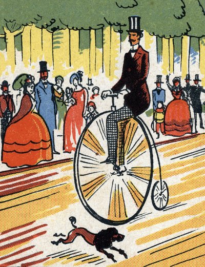 Fietser op een grote bi, ca. 1900-1920 door Unbekannter Künstler