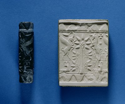 Cilinderzegel en afdruk (gips) door Unbekannt