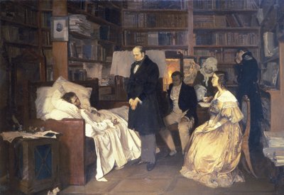 Dood van Pushkin, een schilderij van Dimitry Belyukin door Unbekannt