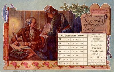 Verklaring van de rechten van de mens 1789 door Unbekannter Künstler