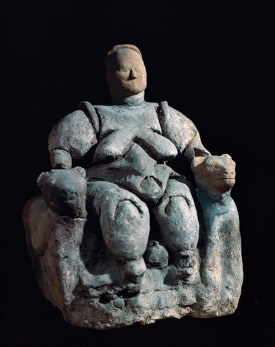 Godin moeder, terracotta beeld. 8000-6000 v.Chr. afkomstig uit Catal Huyuk door Unbekannt
