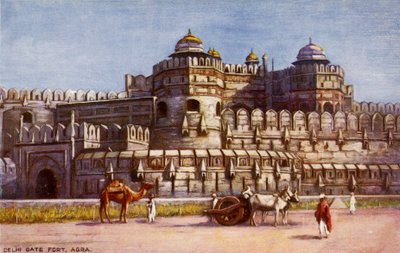 Delhi Poort Fort, Agra, begin 20e eeuw (ansichtkaart) door Unbekannter Künstler