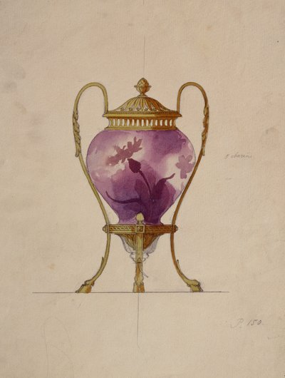 Ontwerp voor een gemonteerde Art Nouveau glazen brule-parfum, Huis van Carl Fabergé door Unbekannt