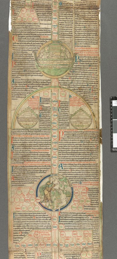 Detail van een rondel uit Peter van Poitiers, Compendium historiae in genealogia Christi door Unbekannter Künstler