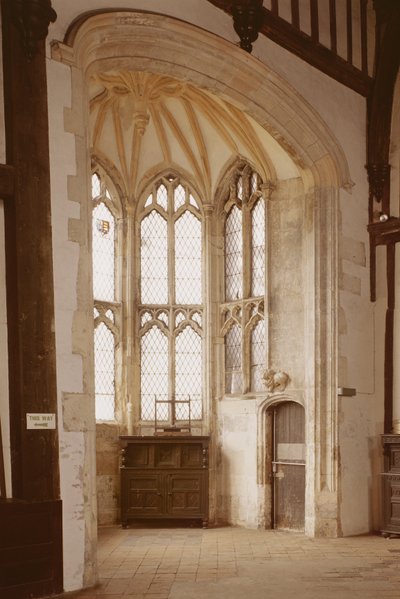 Detail van een raam in de Grote Zaal, Gainsborough Old Hall, Lincolnshire door Unbekannt