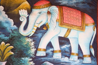 Toegewijde olifant, Siem Reap, Cambodja door Unbekannt