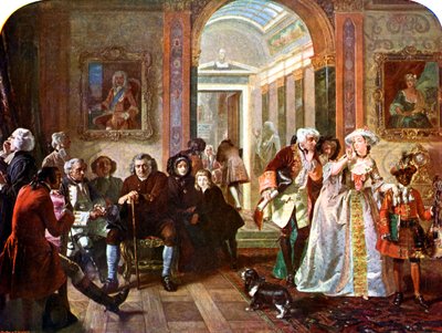 Dokter Johnson in de wachtkamer van Lord Chesterfield door Unbekannter Künstler