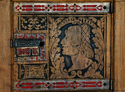 Deur met inlegwerk, Kasteel van Issogne door Benjamin Baud