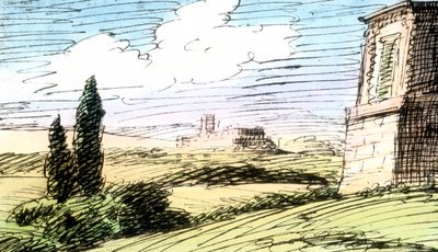 Tekening door Goethe door Unbekannter Künstler