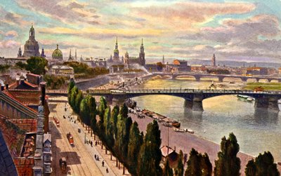 Dresden Uitzicht op de stad door Unbekannter Künstler