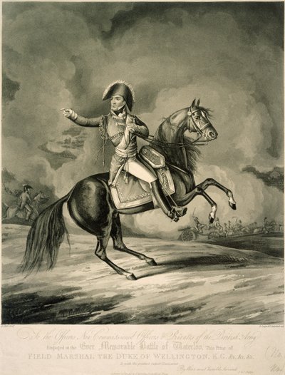 Hertog van Wellington bij de Slag van Waterloo door Unbekannter Künstler
