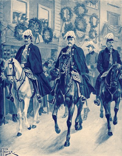 Edward VII in de begrafenisstoet van koningin Victoria door Unbekannter Künstler