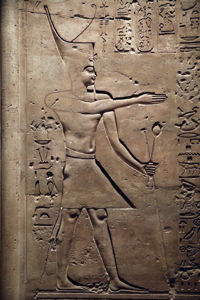 Egypte, Medamud, Montu tempeldeur (detail), 221-205 v.Chr. door Unbekannter Künstler