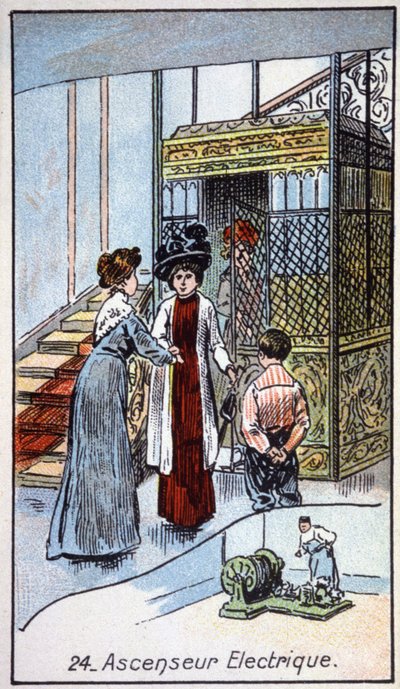 Elektrische lift, ca. 1910 door Unbekannter Künstler