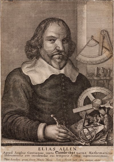 Elias Allen, wiskundige en instrumentmaker, ca. 1630 door Unbekannt