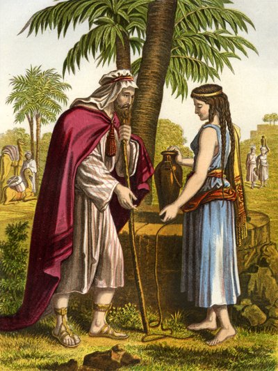 Eliezer en Rebekka / Rebecca, - Bijbel door Unbekannter Künstler