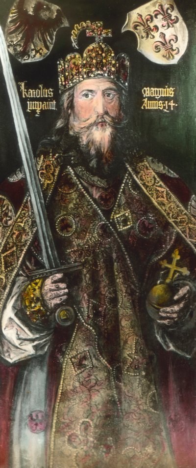Keizer Karel de Grote, post-gekleurd ca. 1925 door Unbekannter Künstler