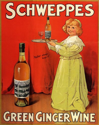 Engelse reclameposter voor "Schweppes Green Ginger Wine" frisdranken door Unbekannter Künstler