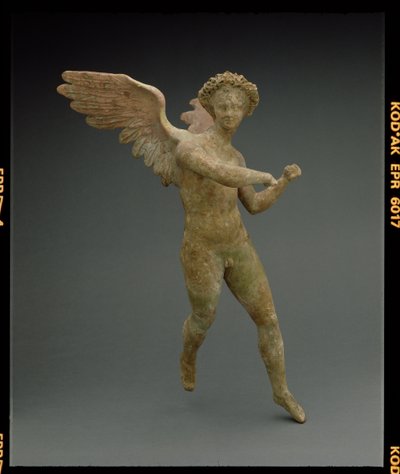 Eros in vlucht, figuur gemaakt in Myrina in Klein-Azië, Grieks, Hellenistische Periode, ca. 150-100 v.Chr. door Unbekannt