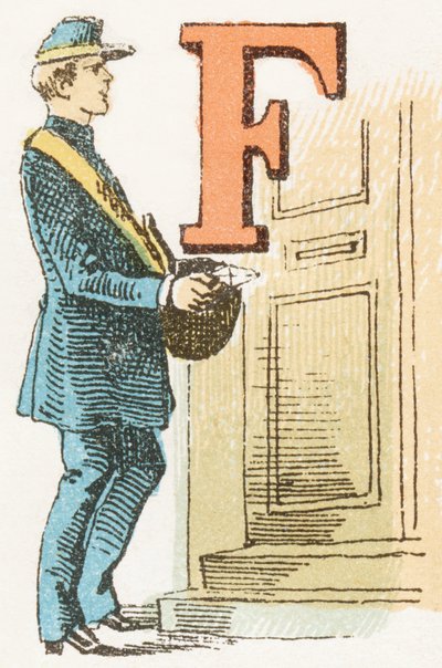 F - Postbode - Kinderalfabet, Editions Gordinne, circa 1920 door Unbekannt