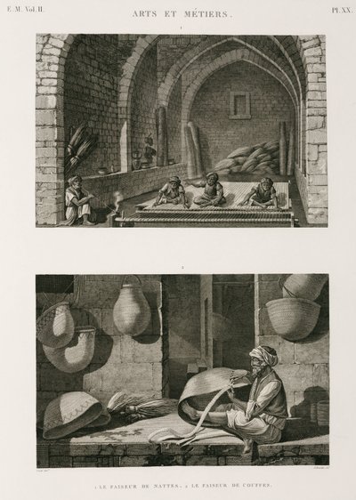 Fabricage, Overige Mattenmakers en mandenwevers, Egypte, ca. 1798 door Unbekannt