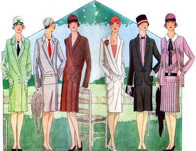 Mode: jassen en pakken in de lente van 1928 door Unbekannter Künstler