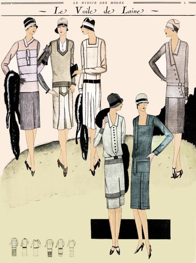 Modejurken in de lente van 1928 door Unbekannter Künstler