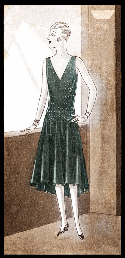 Mode: avondjurk in de lente van 1928 door Unbekannter Künstler